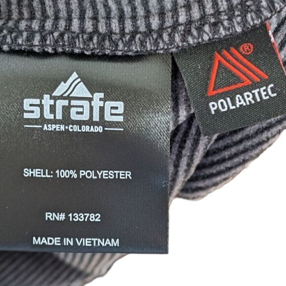 Strafe Tech Crew Fleece Grey & Black Stripes Long Sleeve Sweatshirt Mens Size S - Picture 13 of 14